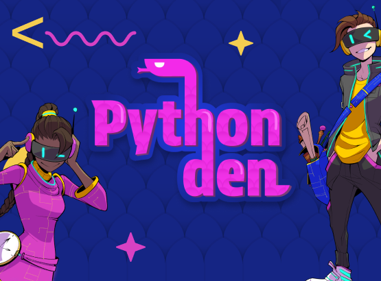 Python Den logo and characters